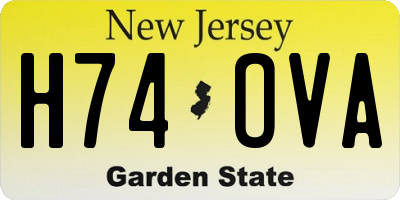 NJ license plate H74OVA