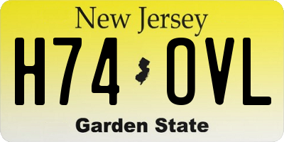 NJ license plate H74OVL