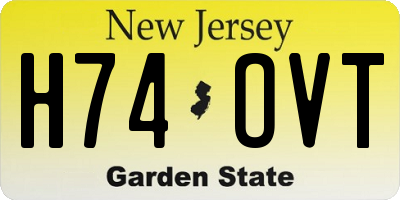 NJ license plate H74OVT