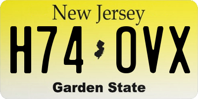 NJ license plate H74OVX