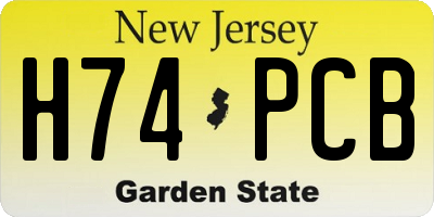 NJ license plate H74PCB