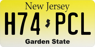 NJ license plate H74PCL