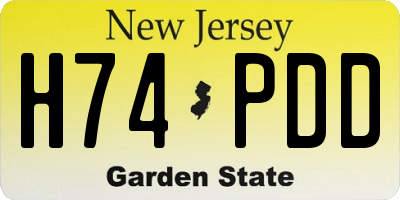 NJ license plate H74PDD
