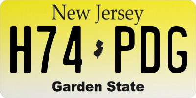 NJ license plate H74PDG