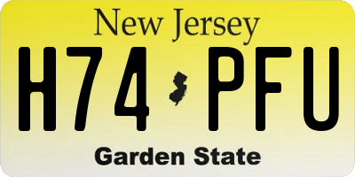 NJ license plate H74PFU