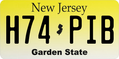 NJ license plate H74PIB