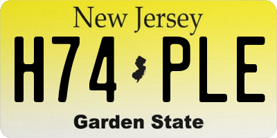 NJ license plate H74PLE