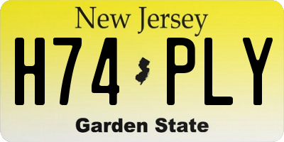 NJ license plate H74PLY