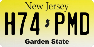NJ license plate H74PMD