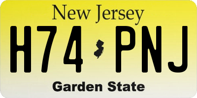 NJ license plate H74PNJ