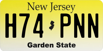 NJ license plate H74PNN