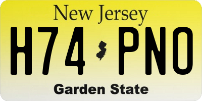 NJ license plate H74PNO