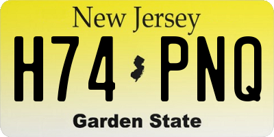 NJ license plate H74PNQ