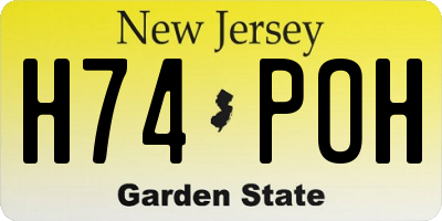 NJ license plate H74POH