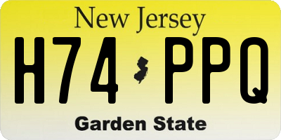 NJ license plate H74PPQ