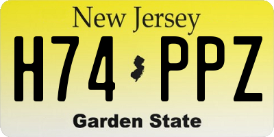 NJ license plate H74PPZ