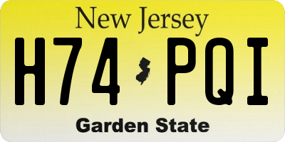 NJ license plate H74PQI