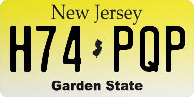NJ license plate H74PQP