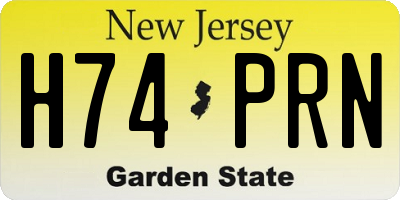 NJ license plate H74PRN