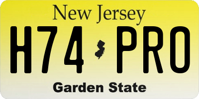 NJ license plate H74PRO