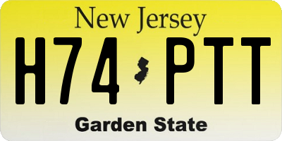 NJ license plate H74PTT