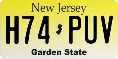 NJ license plate H74PUV