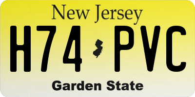 NJ license plate H74PVC
