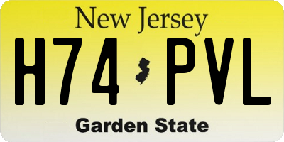 NJ license plate H74PVL