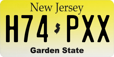 NJ license plate H74PXX