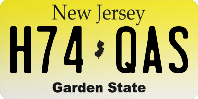 NJ license plate H74QAS