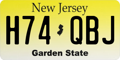 NJ license plate H74QBJ