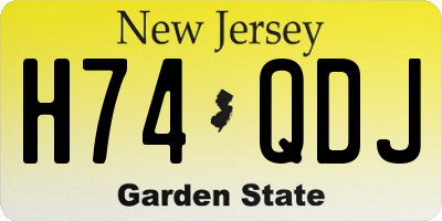 NJ license plate H74QDJ