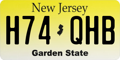 NJ license plate H74QHB