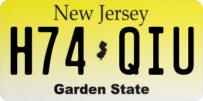 NJ license plate H74QIU