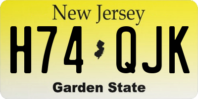 NJ license plate H74QJK