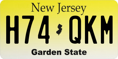 NJ license plate H74QKM