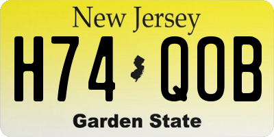 NJ license plate H74QOB