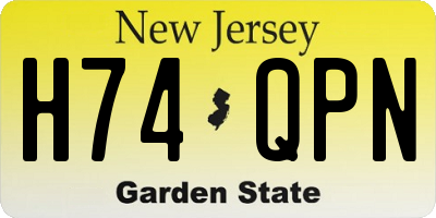 NJ license plate H74QPN