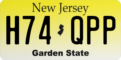 NJ license plate H74QPP