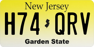 NJ license plate H74QRV