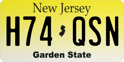 NJ license plate H74QSN