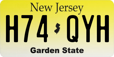 NJ license plate H74QYH