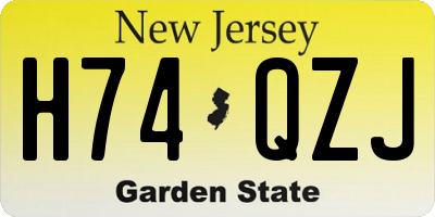 NJ license plate H74QZJ