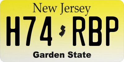 NJ license plate H74RBP