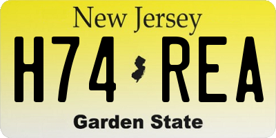 NJ license plate H74REA