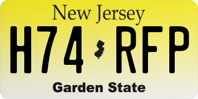 NJ license plate H74RFP