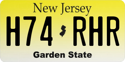 NJ license plate H74RHR