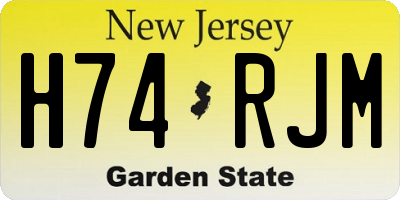 NJ license plate H74RJM
