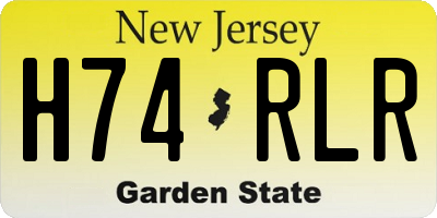 NJ license plate H74RLR