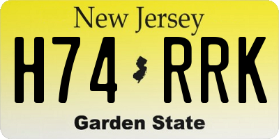 NJ license plate H74RRK